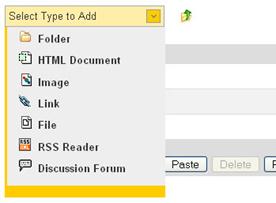 Select Type to Add Dropdown