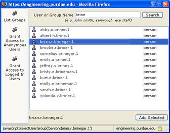 Select a User or Group Dialog