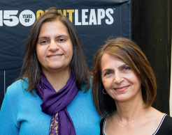 From left: Nina Haghighi (Shiva's sister) and Atossa Rahmanifar