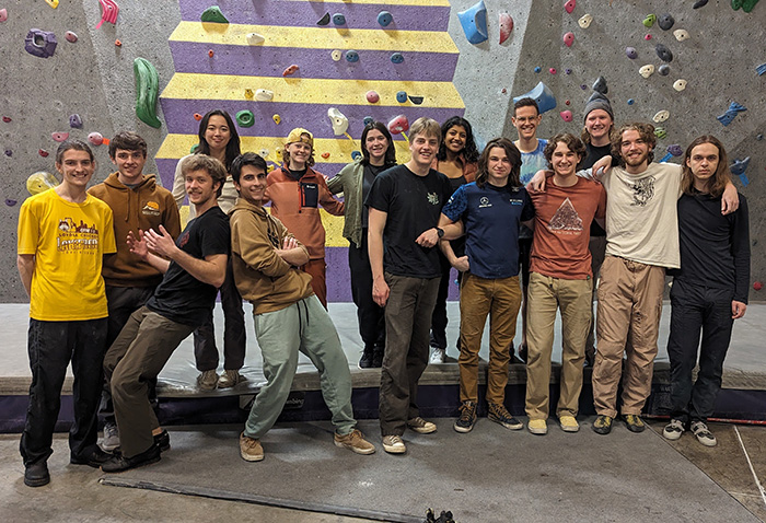Elliot Cram is a member of the Purdue Climbing Club where he helps coordinate climbing events and competitions.