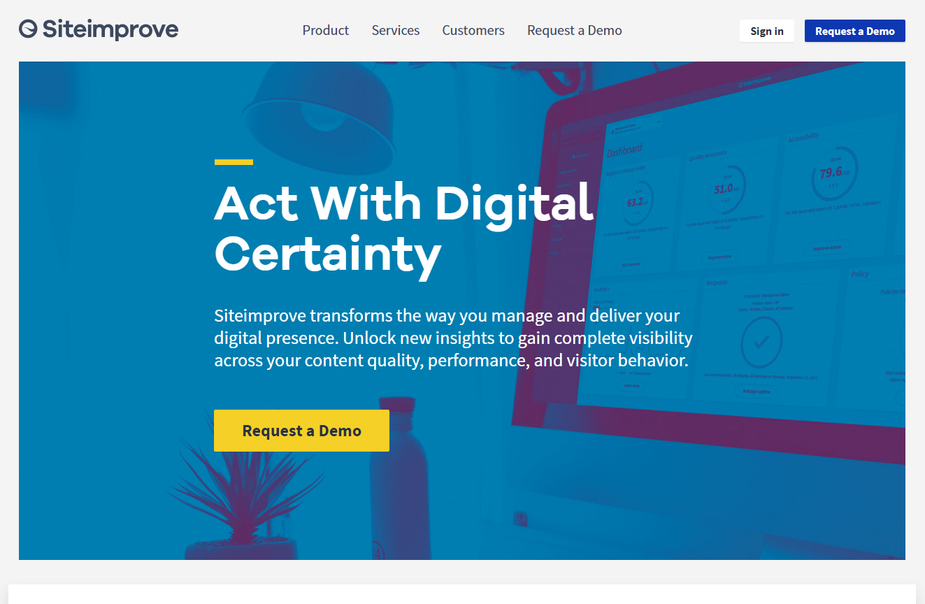 Site Improve website front page