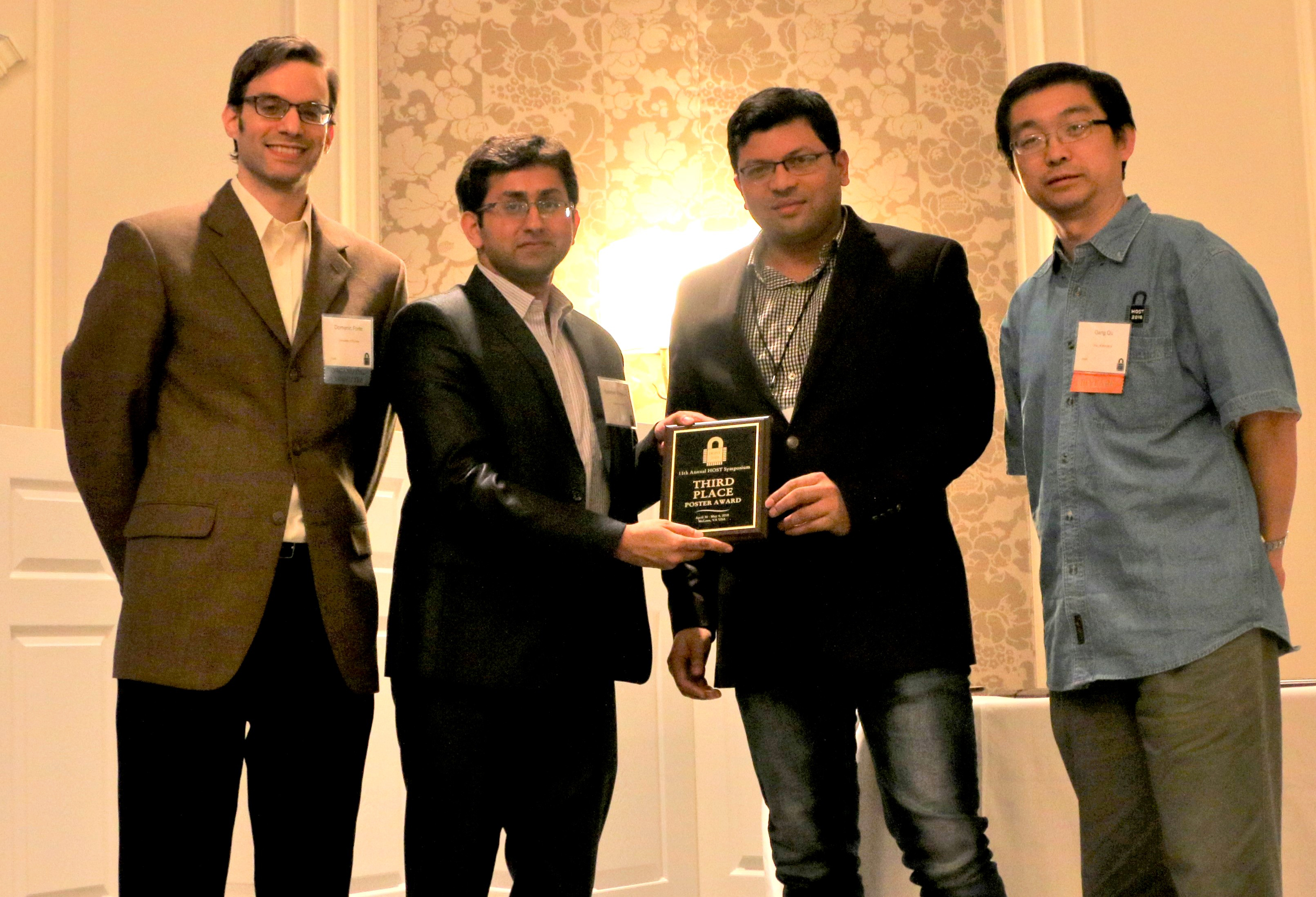 Baibhab Chatterjee and Prof. Shreyas Sen receiving best poster award
