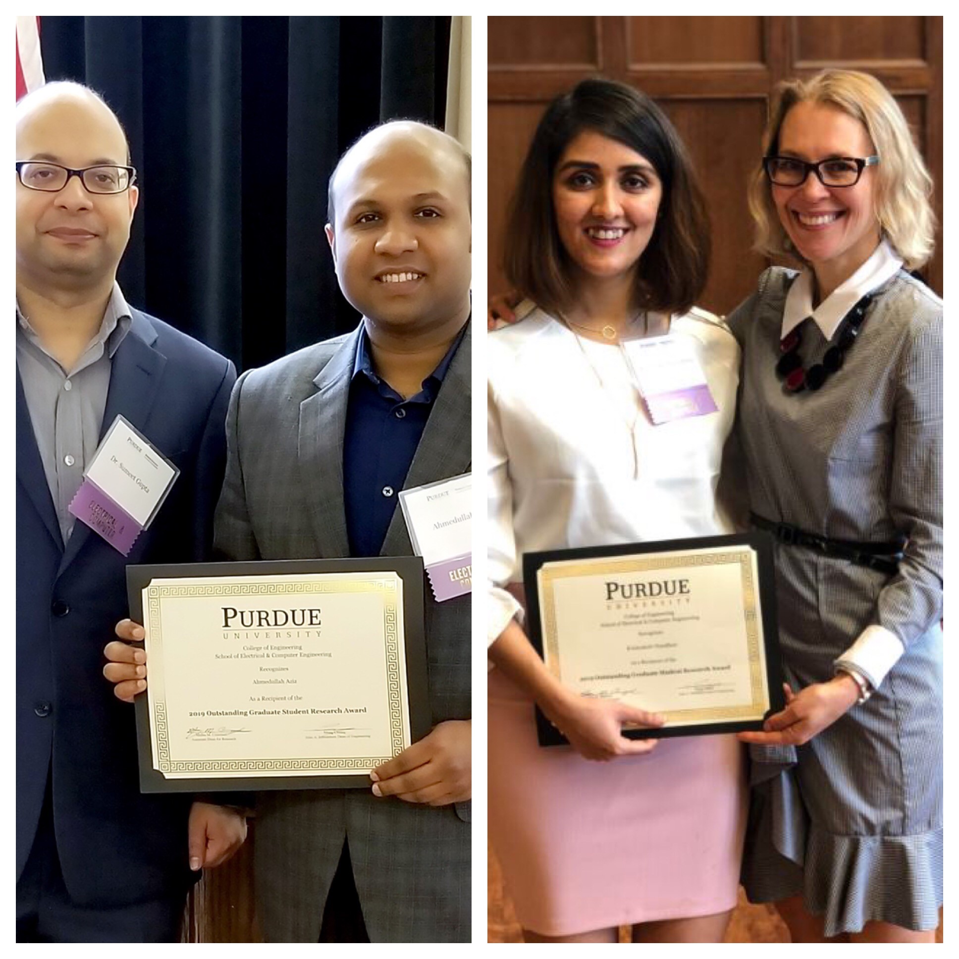 Ahmedullah Aziz and Krishnakali Chaudhuri with their advisors