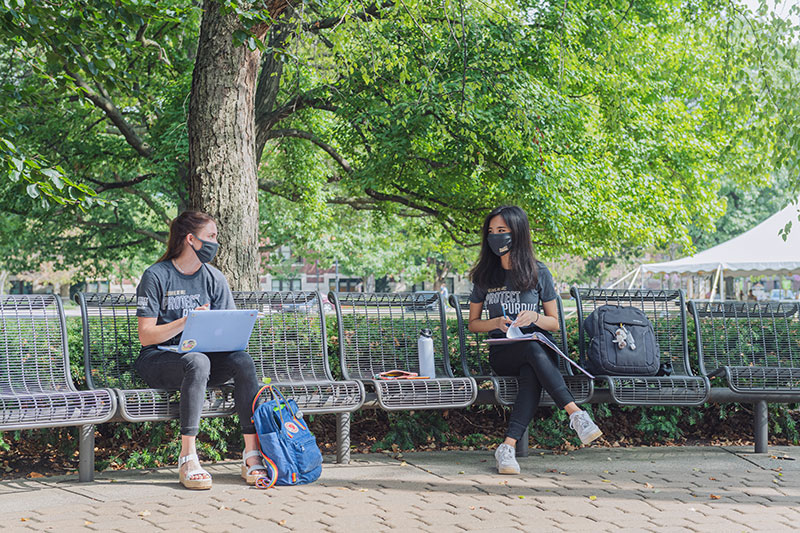 students on campus