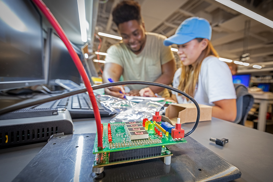 ece students working together in a lab