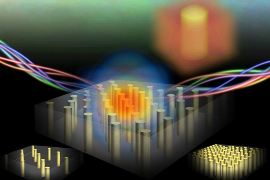 Vertically aligned nanocomposite thin films with controlled light matter interactions achieved as new material solution to future photonic integrated circuits.