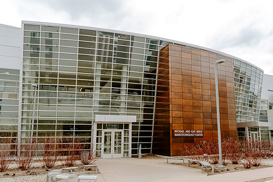 Photo of the Birck Nanotechnology building on Purdue's campus.