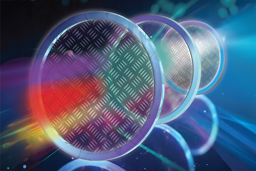 Illustration depicting a stack of spinning metasurface devices