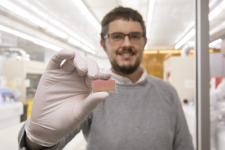 Dr. Thomas Jones with his patented light-activated switch