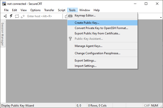 Create public key...