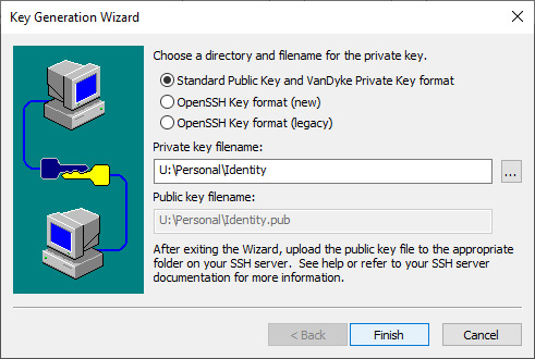 Choose a directory and filename