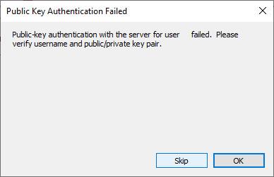 Public Key Authentication Failed