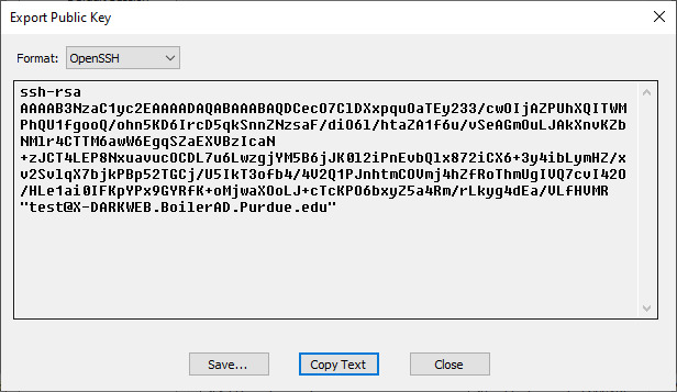 Export Public Key