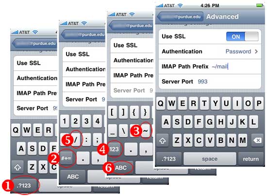 How to access tilde and slash characters on iPhone keyboard