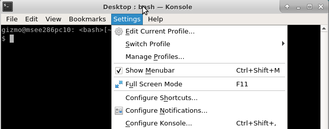 Click on Settings menu item