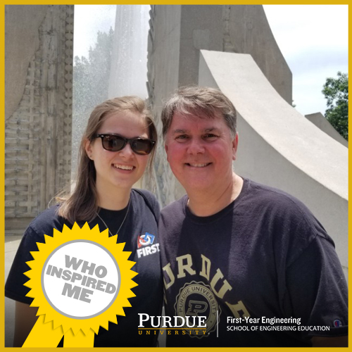 Katie and Ric Kosiba at the Engineering Fountain