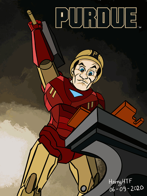 Purdue Pete as Iron Man