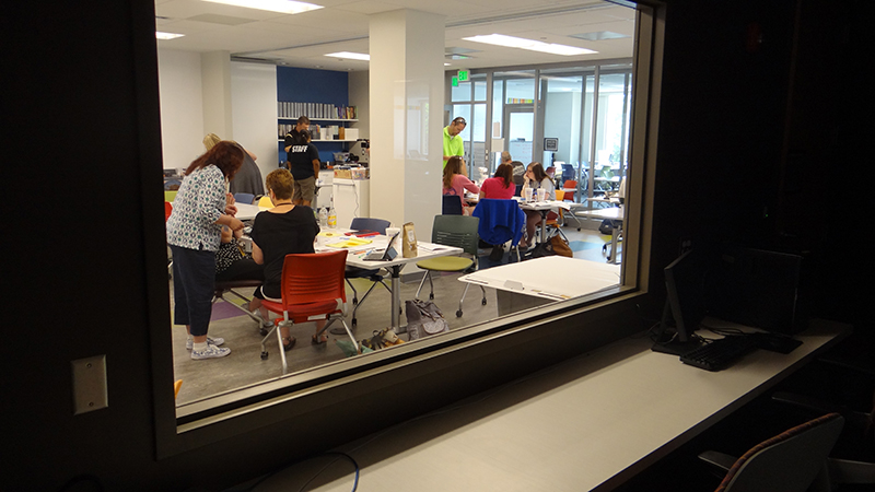 View from Observation Room into Simulation Classroom