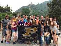 Student in front of the Great Wall