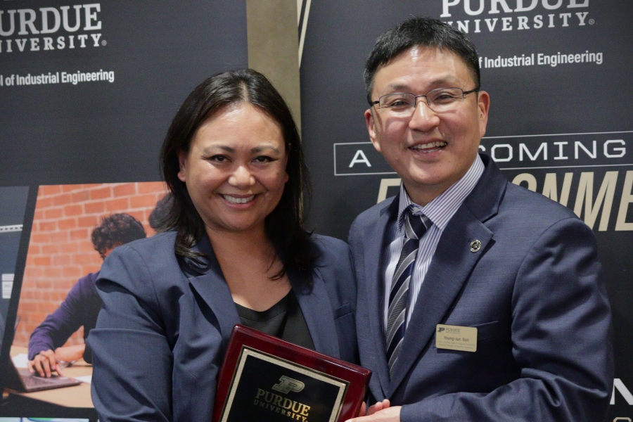 Posing with Dr. Son after accepting award.