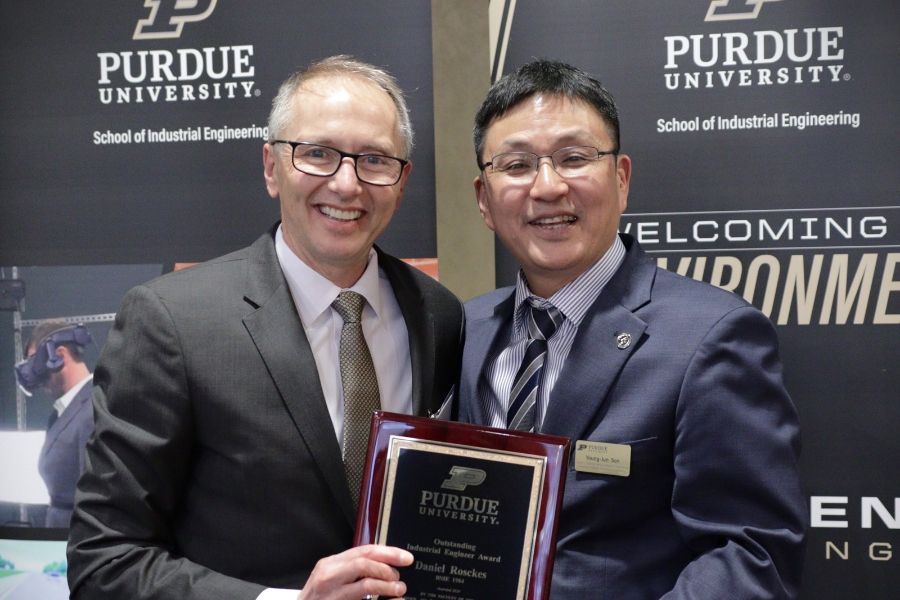 Posing with Dr. Son after accepting award.