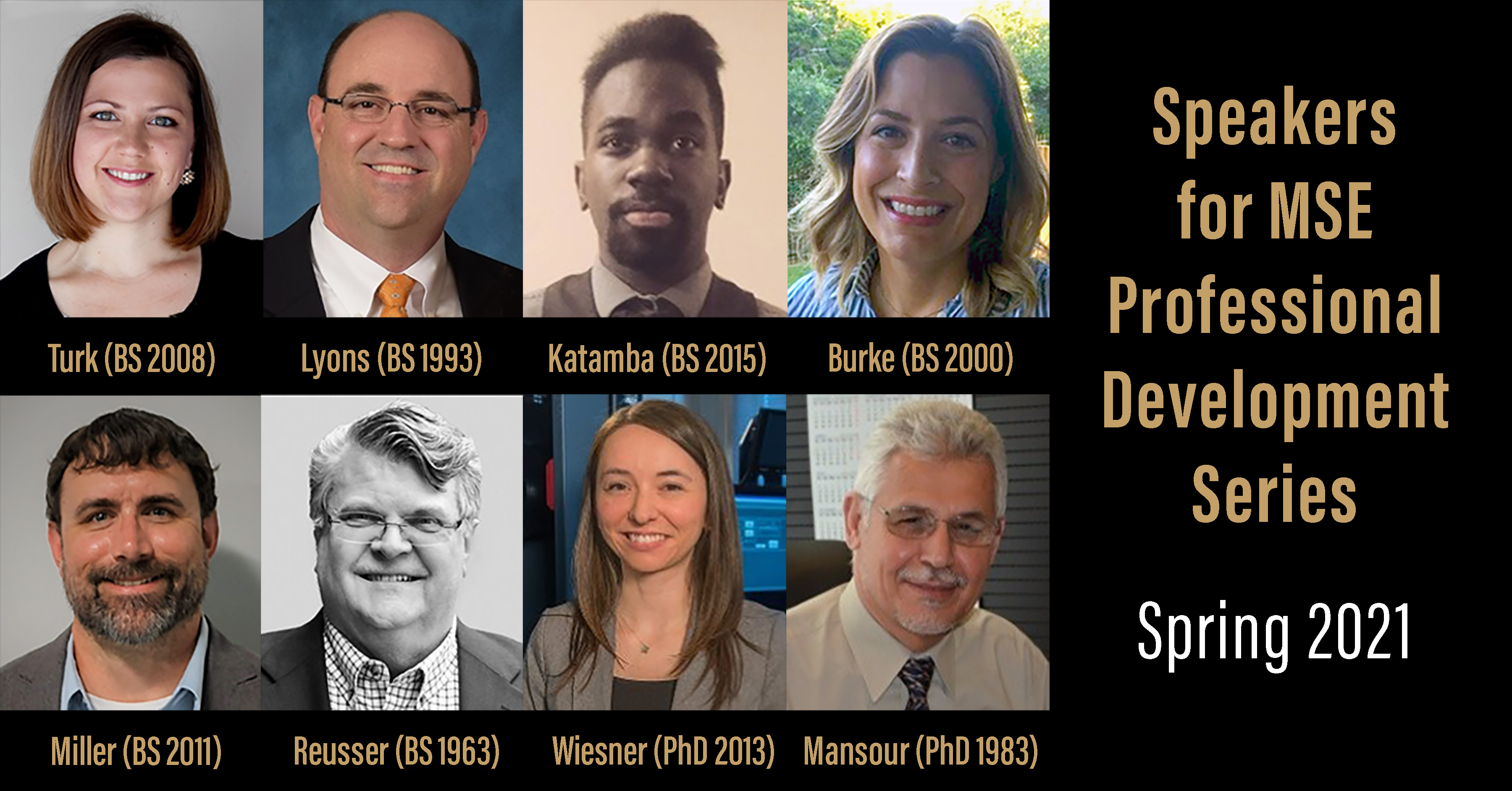 Alumni speakers for the Spring 21 semester